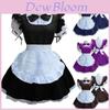 Vestido de Servente Cosplay Feminino Comprimento no Joelho Gola Boneca Em Estilo Retro Elegante