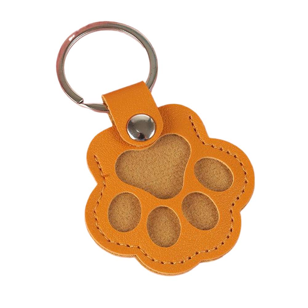 

Pet Hair Storage Bag PU Pet Keychains Hair Collector Cute Paw-Shaped Memorial Charm for Keyrings Bags and Personal Mementos светло-коричневого
