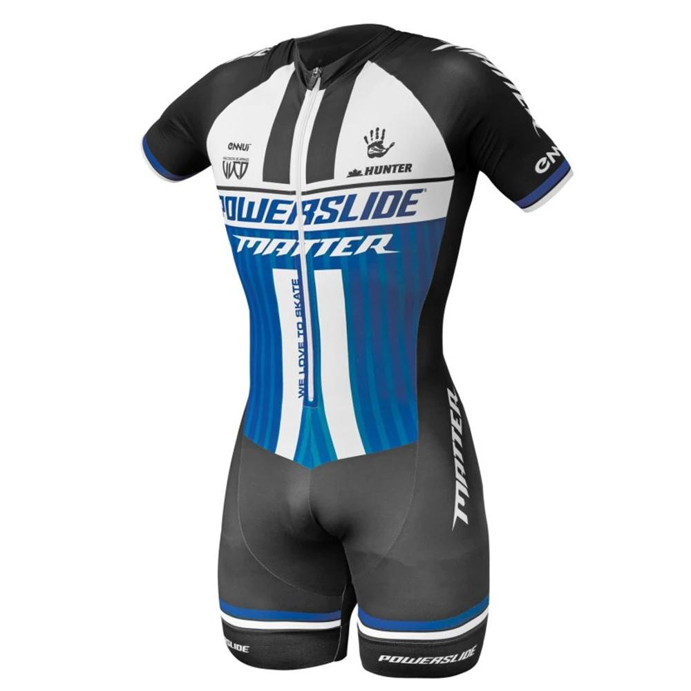 2026 Powerslide Mens Long Cycling Triathlon Racing Suit Speed Inline Roller Skate Skinsuit Fast Skats Mtb Roller Skating Jumpsuit Set