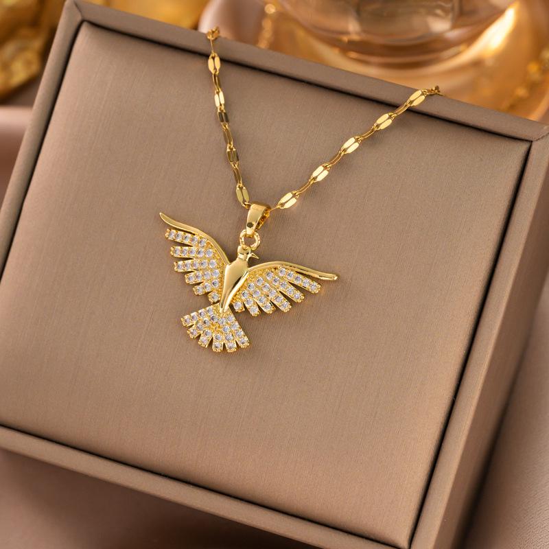 Exquisite Micro-Inlaid Full Diamond Real Gold Titanium Steel Necklace - Women's Luxury Clavicle Chain