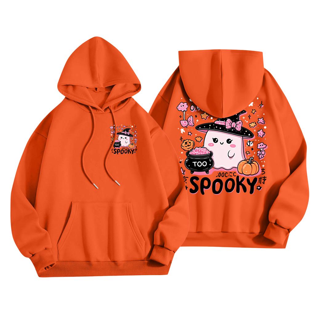 Children's Casual Fashion Halloween Print Long-Sleeved Hooded Sweatshirt