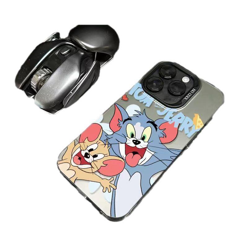 Tom Jerry Suitable for Apple 16Pro Mobile Phone Case Premium Color Silver 14/13/12/11 Hard Case 15 High Value