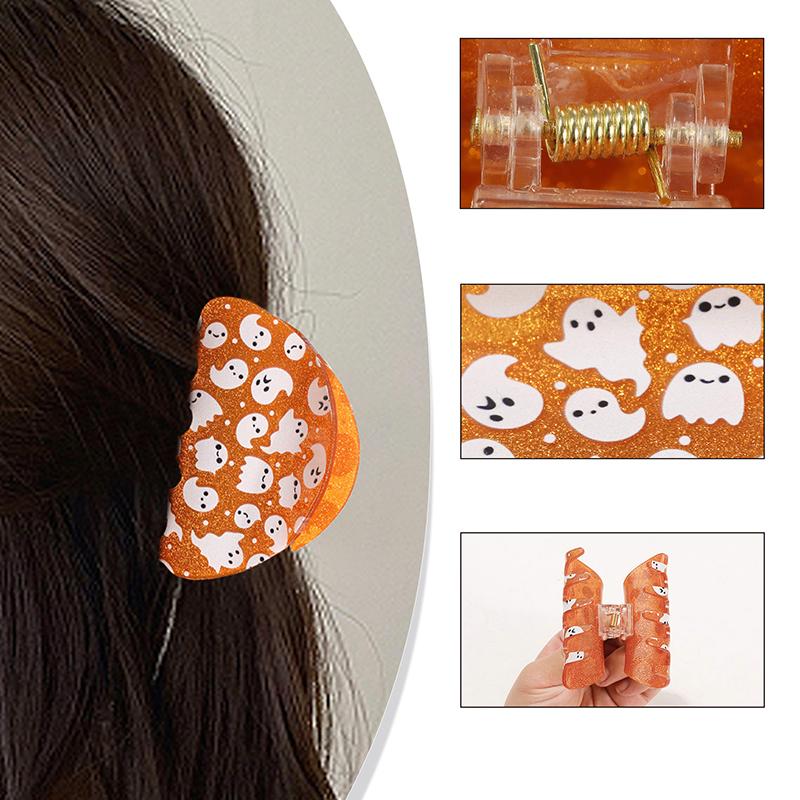 1Pc Halloween Glow-In-The-Dark Ghost Pumpkin Clip Cute Funny Hair Clip Shark Clip Women'S Hair Accessories
