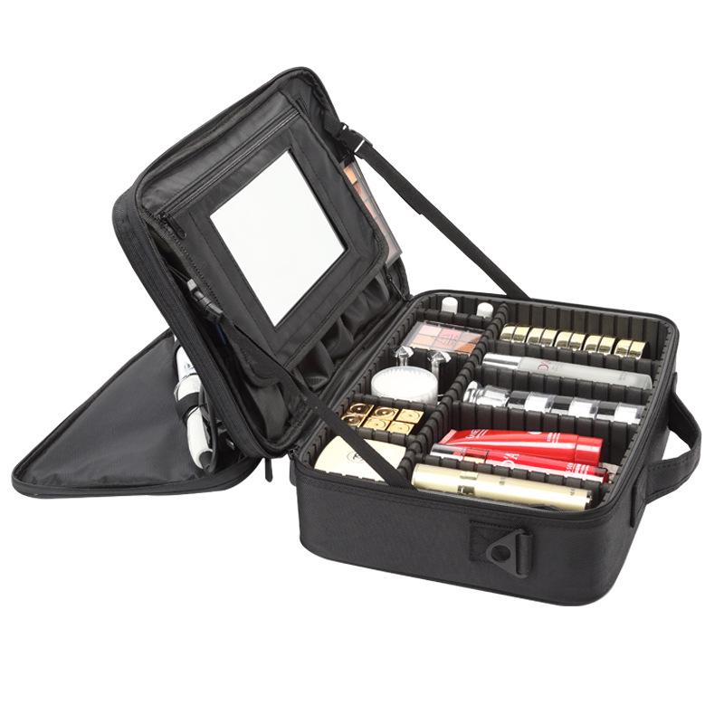Professional Large Capacity Makeup & Nail Art Storage Box with Handheld Compartments