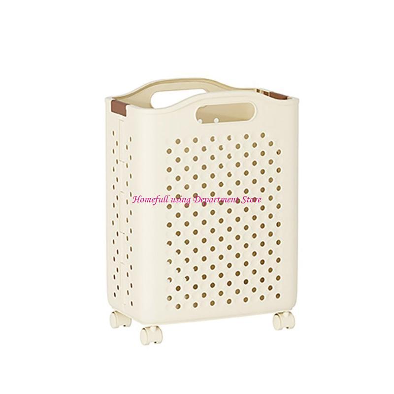 Multiple Sized Laundry Basket With Brakes On Sturdy PP Materials Portable for Space Saving and Easy Transport