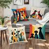 4 Pezzi Copricuscino Digitale a Tema Cane Carino Peluche Corto Adatto per Soggiorni Camere da Letto Divani Cuscino Decorativo
