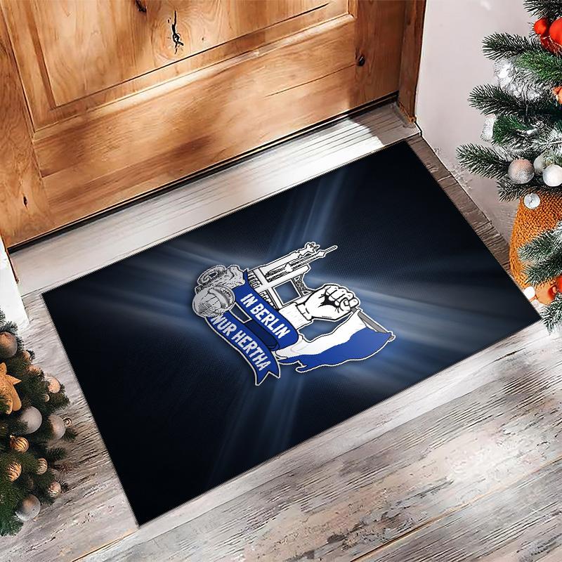 hertha bsc FC Soccer Football Pattern Soft Area Rug Non Slip Indoor Floor Carpet Sports Decor Mat for Bedroom