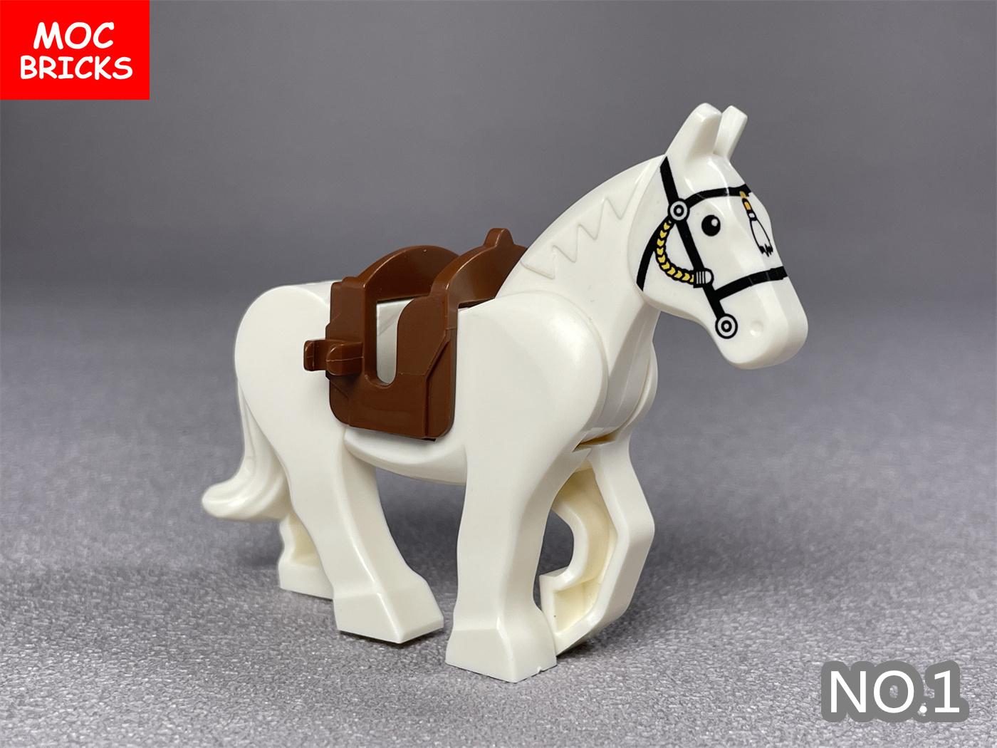 Нетоксичные Moc Кирпичи Военные Война Средневековый Скелет Лошадь Животные Фигурки Строительные Блоки Образовательные Игрушки Для Детей Подарки