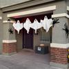 4Pcs Halloween Horror Ghost Hanging Decorations with Skeleton Hands Thriller Expressions Creepy Yard Ornaments for Front Porch And Tree