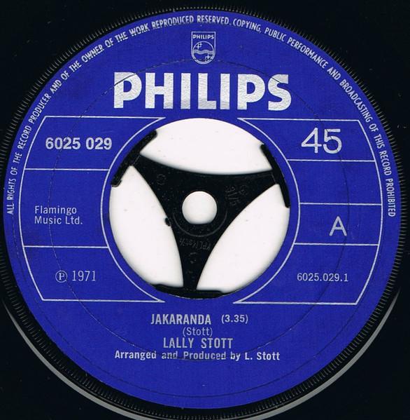 

7-дюймовая пластинка LALLY STOTT Jakaranda 6025029 Philips 1971 Великобритания Поп Б/у