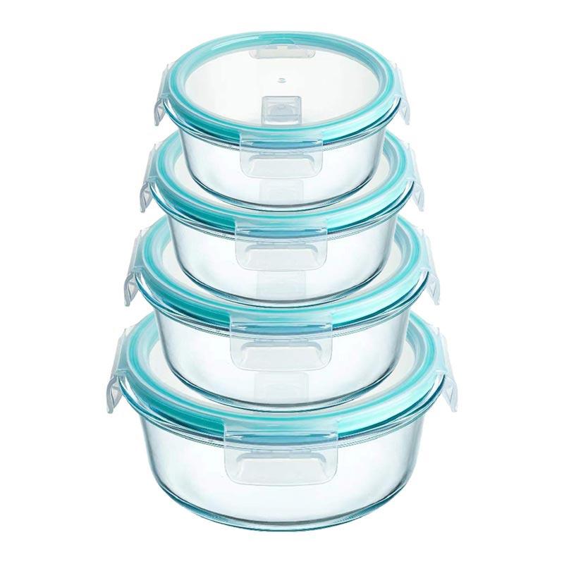 High Borosilicate Glass Lunch Box Sets Microwave Oven Bento Bowl Sealed Picnic Box Office Workers' Fresh-keeping Box Lunch Box