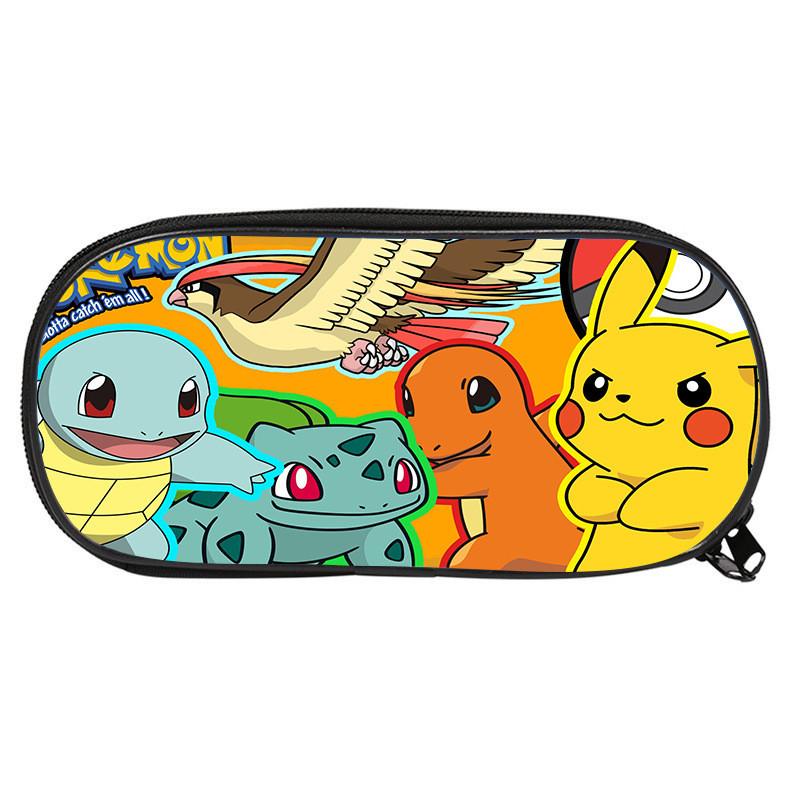 Školní penál s potiskem na téma Pokémon, jednovrstvý, na ukládání psacích potřeb