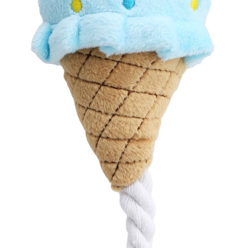 Pet Ice Cream Squeaker Plush Chew Toy
