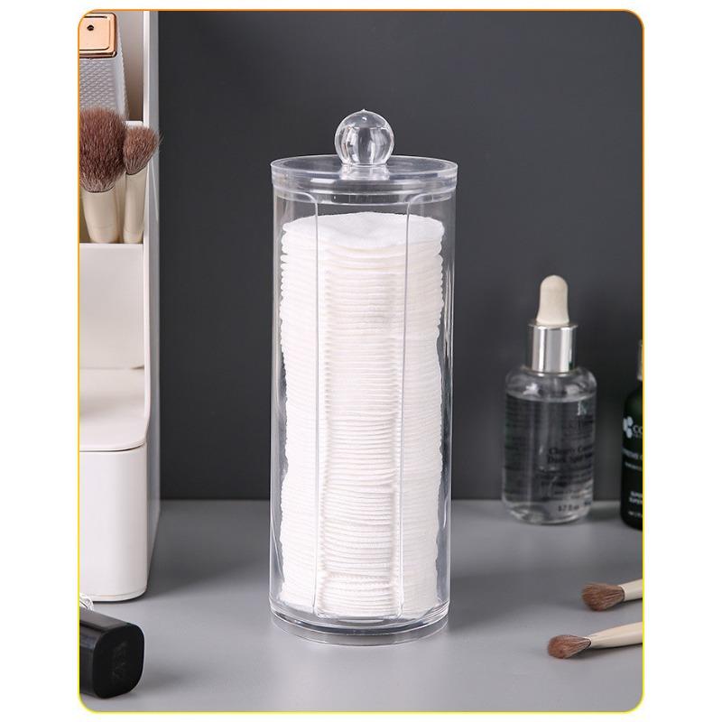 Transparent Cotton Swab Storage Box Makeup Organizer Acrylic Storage Box Cotton Swab Cosmetic Box Bathroom Bedroom Storage