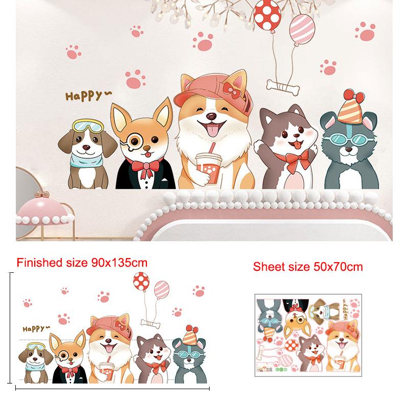 Removable Cartoon Wall Stickers for Kids Room Kindergarten Creative Christmas Birthday Gift Decals
