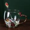 Tazze da Acqua Smaltate Colorate: Elegante Set in Vetro per Soggiorno per Caffè e Latte