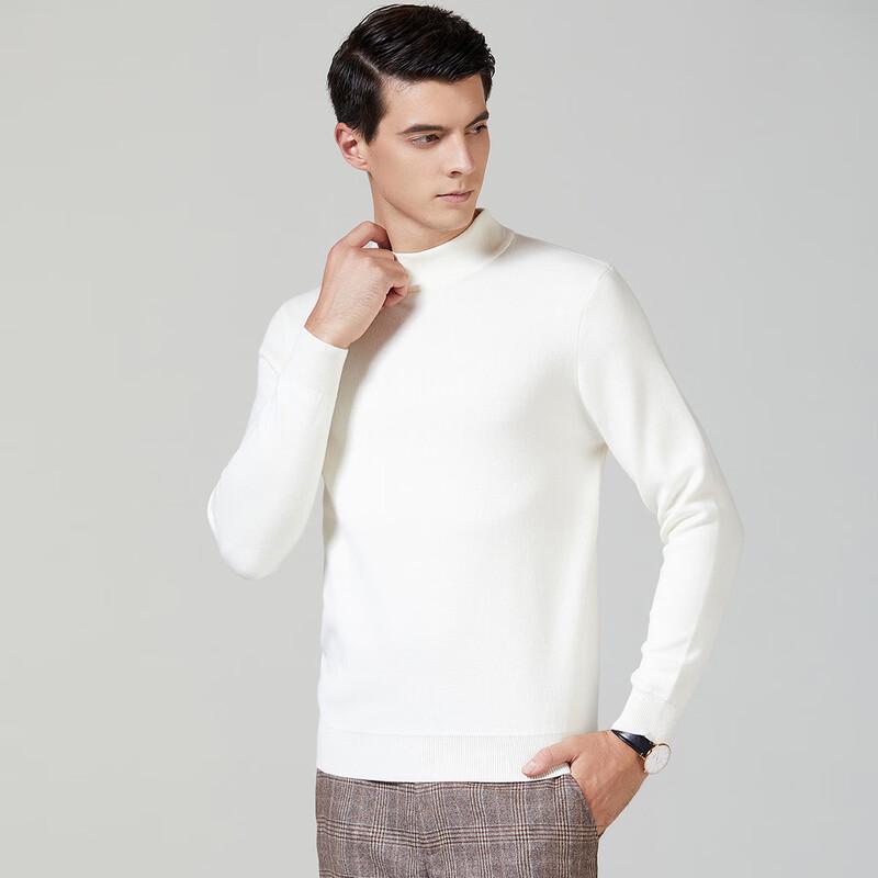 Antonio Men's Machine Washable Mock Neck Cotton Blend Sweater
