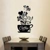 Art Mural Decorative Wall Sticker DIY Handmade Sticker Coffee Cup Decal Decoration Detachable Home Kitchen
