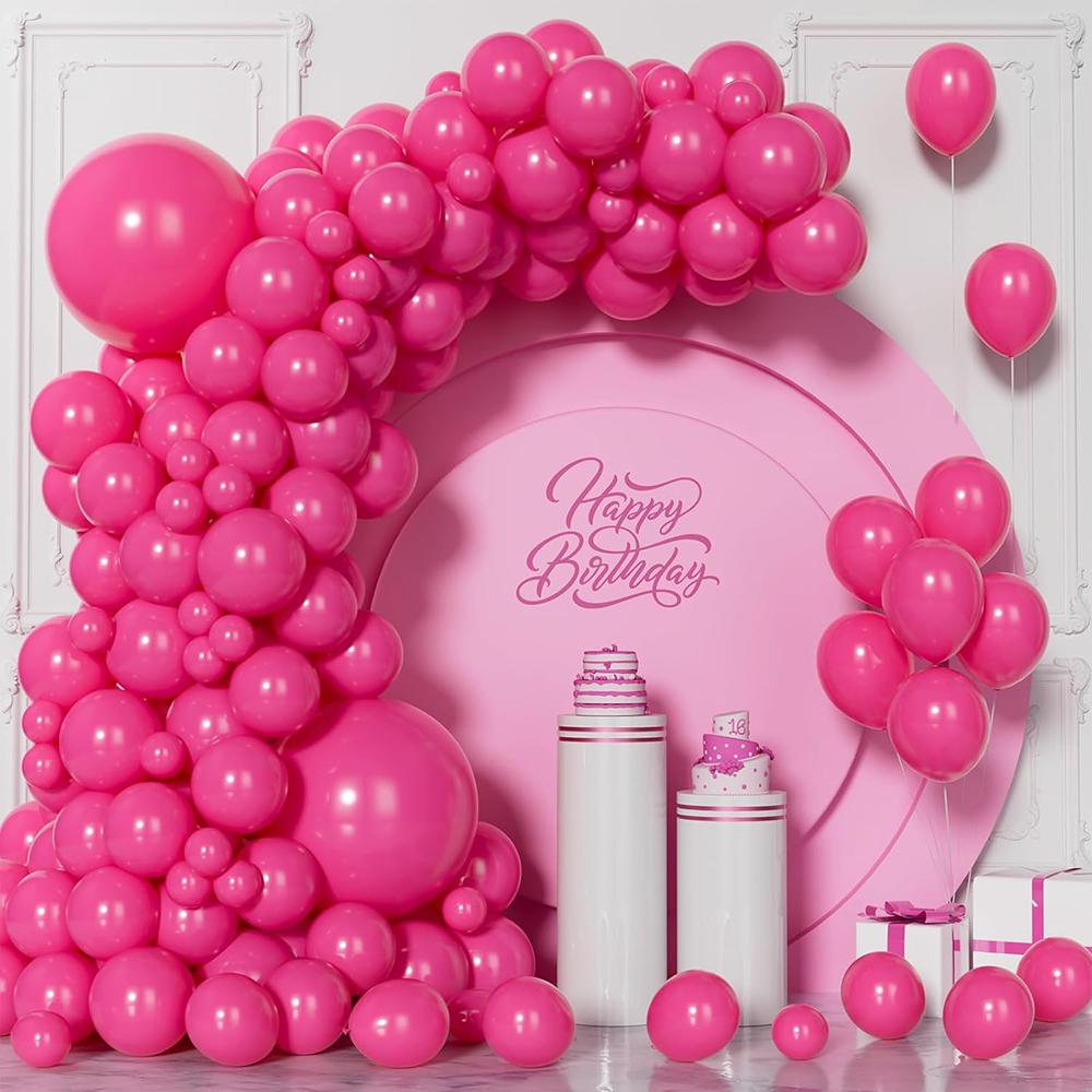 Hot Pink Ballon Arch Rose Red Balloons Garland Kit Wedding Valentine Day Anniversary Birthady Party Graduation Decoration Globos
