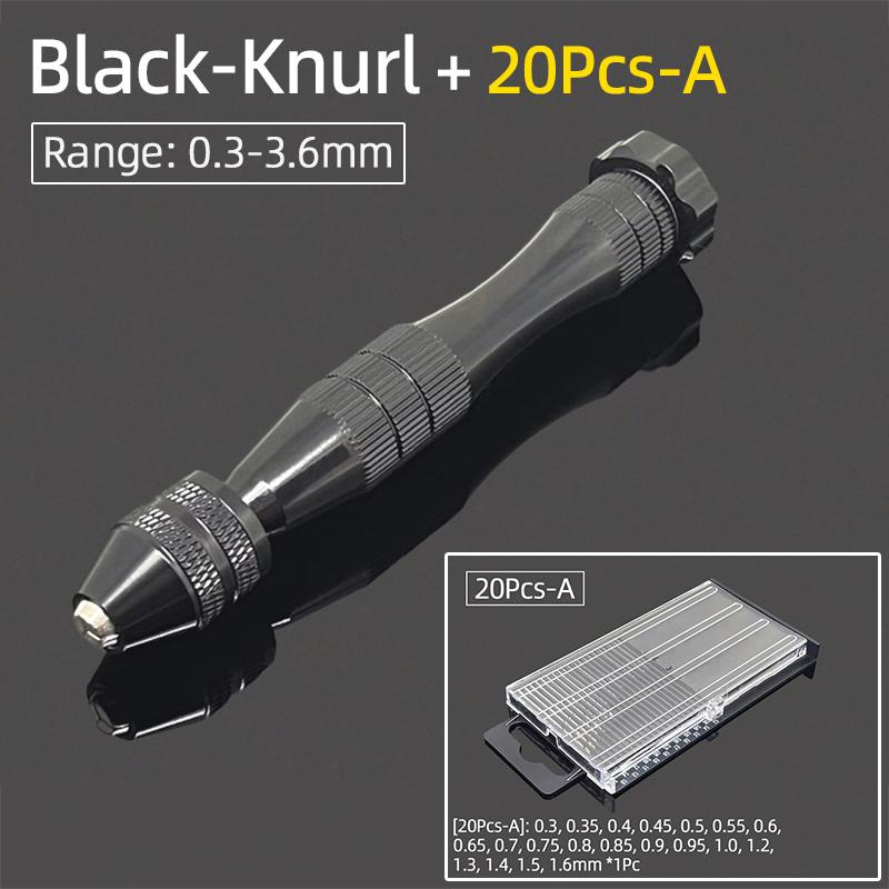 Mini Micro aluminiowa wiertarka ręczna 0.3-3.6mm z uchwytem bezkluczowym wiertła kręte HSS do biżuterii rzemieślniczej ręczne wiercenie narzędzia obrotowe