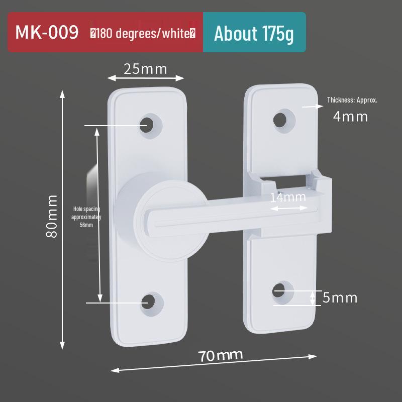 Punch-Free 90° Sliding Door Latch & Lock for Barn, Bathroom, or Toilet Doors