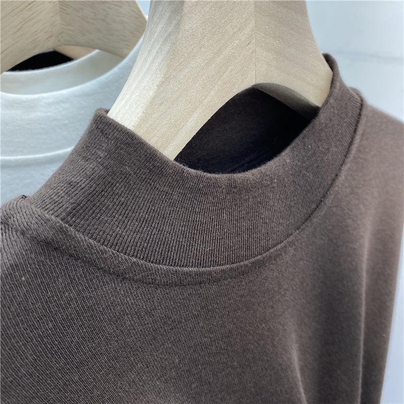 Halv-høyhalset langermet t-skjorte for kvinner, høst og vinter Ny utenlandsk stil Tynn Tynn innvendig Ta Leggings Liten skjortetopp