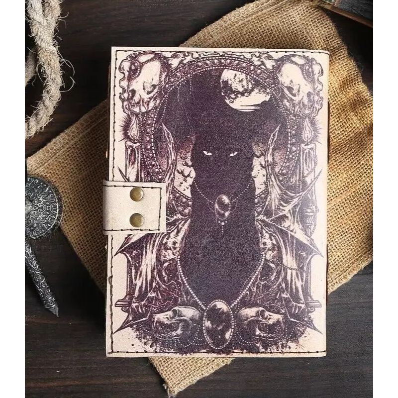 Cat Notebook Diary Vintage Gifts for Men Women Blank Spell Book of Shadows