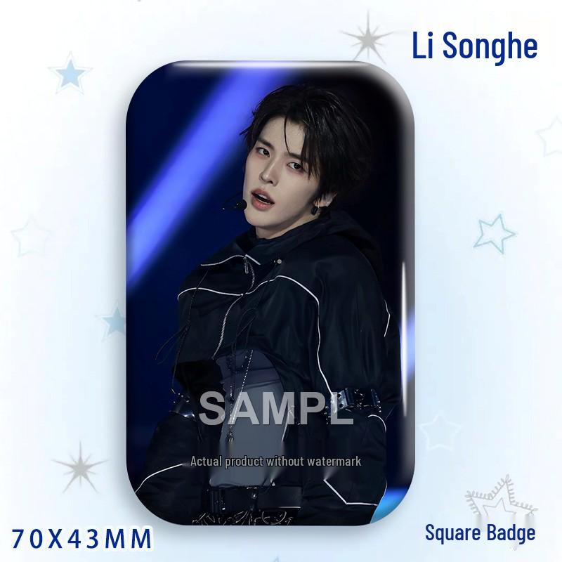Li Songhe Concert Star Badge: Laser Square Grain Bag Brooch Ornament