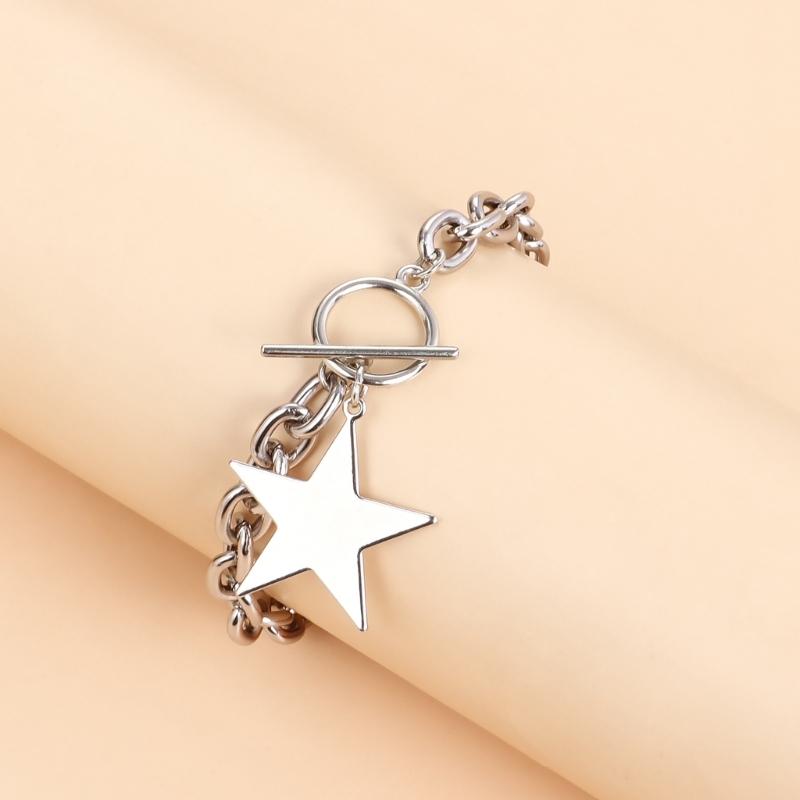 Collarbone Chain Temperament Simple Metal Five-pointed Star Necklace Bracelets