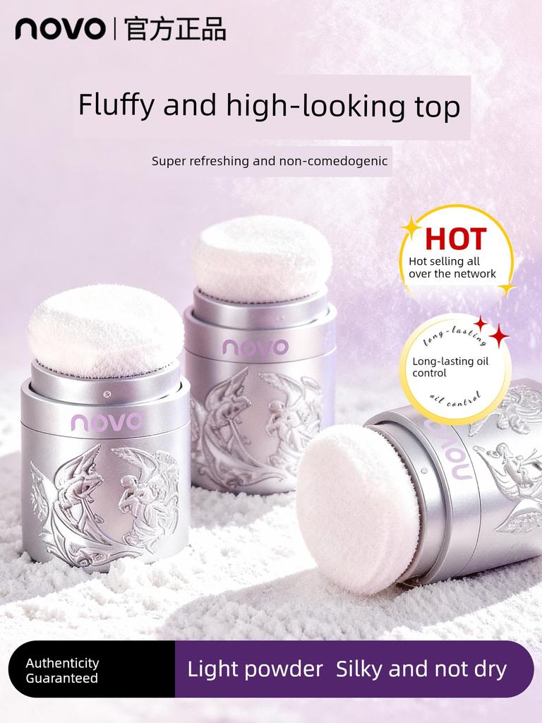 Novo Fluffy Powder Transparent Color Oil Control Oil Removal No-Wash Fluffy Powder Contouring Shadow Waterproof and Sweat-Proof Hairline Powder