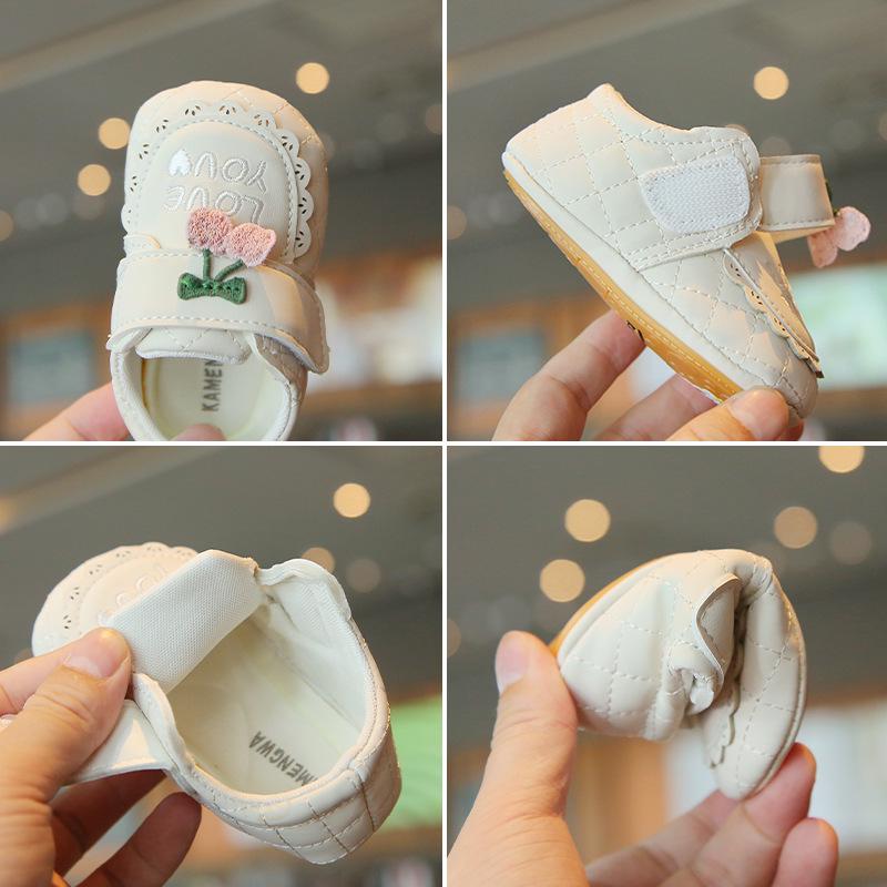 Weiche Sohle Rutschfeste Lauflernschuhe Prinzessin Schuhe - Klettverschluss Frühling/Herbst Mädchenschuhe