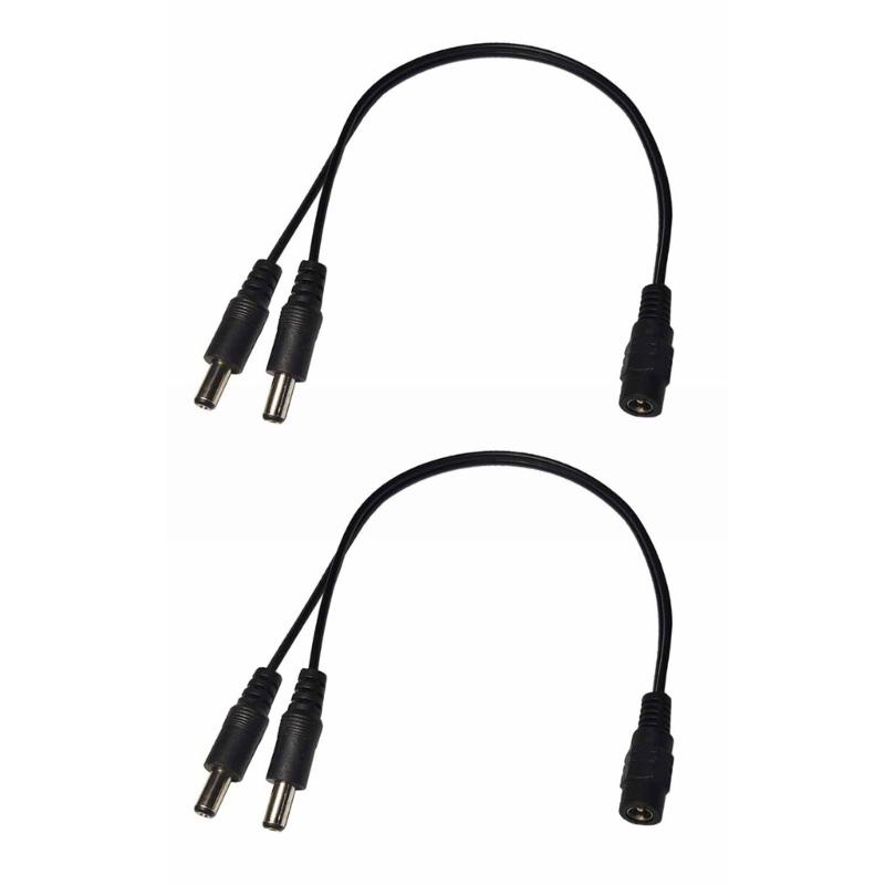 DC5.5x2.1mm Female to Male Power Splitter Cable for LED Lights and Surveillances Cameras