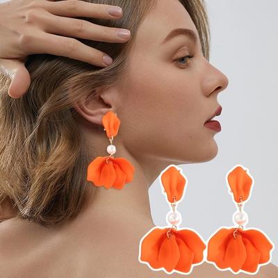 1 par de brincos coloridos falsos pérola decoração brincos pendurados mulheres piercing brincos de pino joias