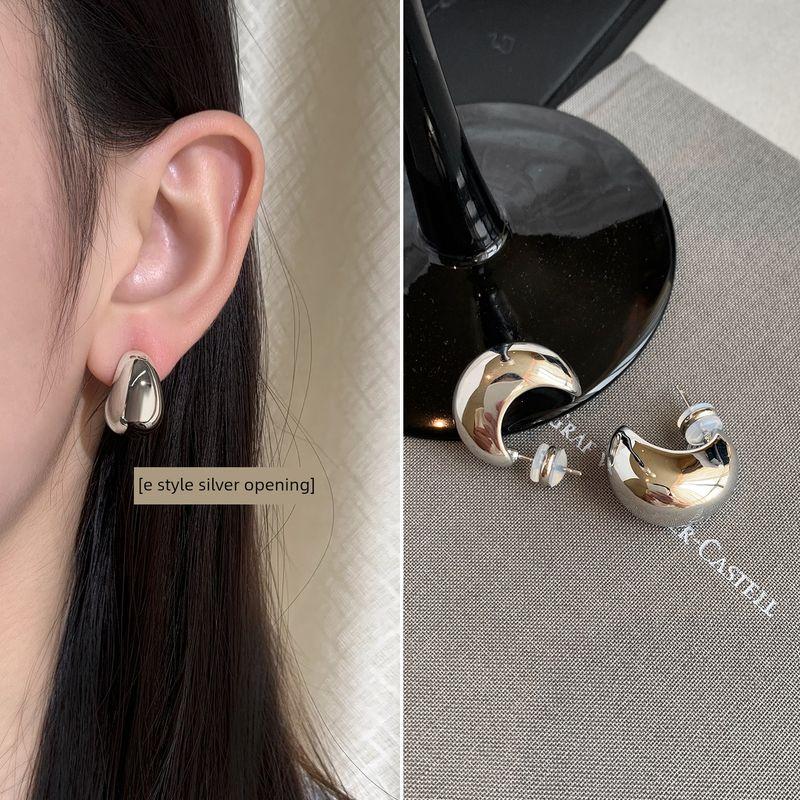 Accessible Luxury Best Selling Metal Silver Female Elegant Stud Earring Water Drop
