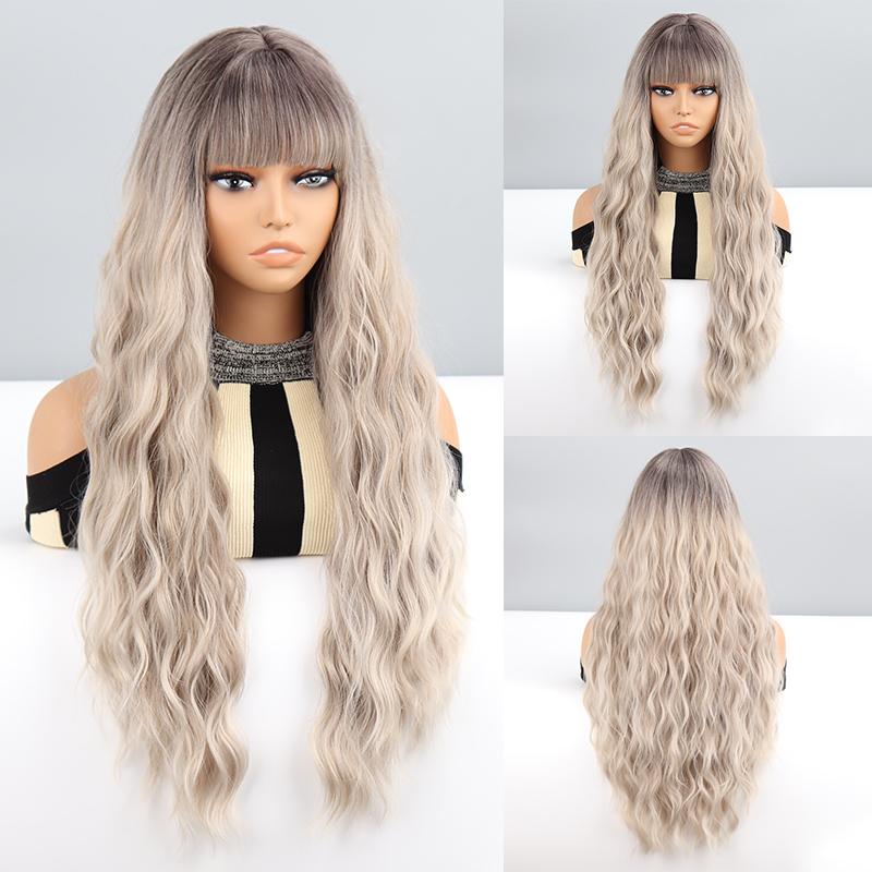 Half Wigs For Women Style High Temperature Silk Material S Wig Brown