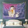 Frosty the Snowman Christmas Tapestry Wall Hanging Holiday Decor Winter Wonderland Cartoon Art Kids Room Bedroom Decoration