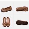 Johnature Flache Vielseitige Ausgehöhlte Atmungsaktive Sandalen Echtes Leder Bequeme Damen Slipper