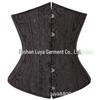 Gothic Black Leather Corset with Diamond Buckle & Wide Straps