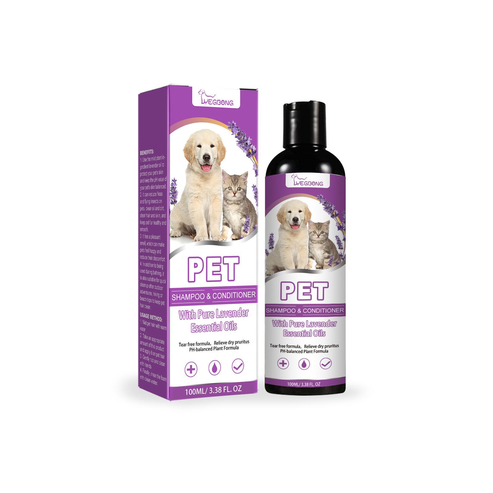 

Шампунь для домашних животных Yegbong снимает зуд кожи и зуд во время купания домашних животных. Волосы мягкие, нежные и не раздражают. Шампунь без узлов. 100ml