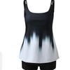 New Large-size Printed Large-size Split Flat-angle Tankini Suit Swimsuit for Women