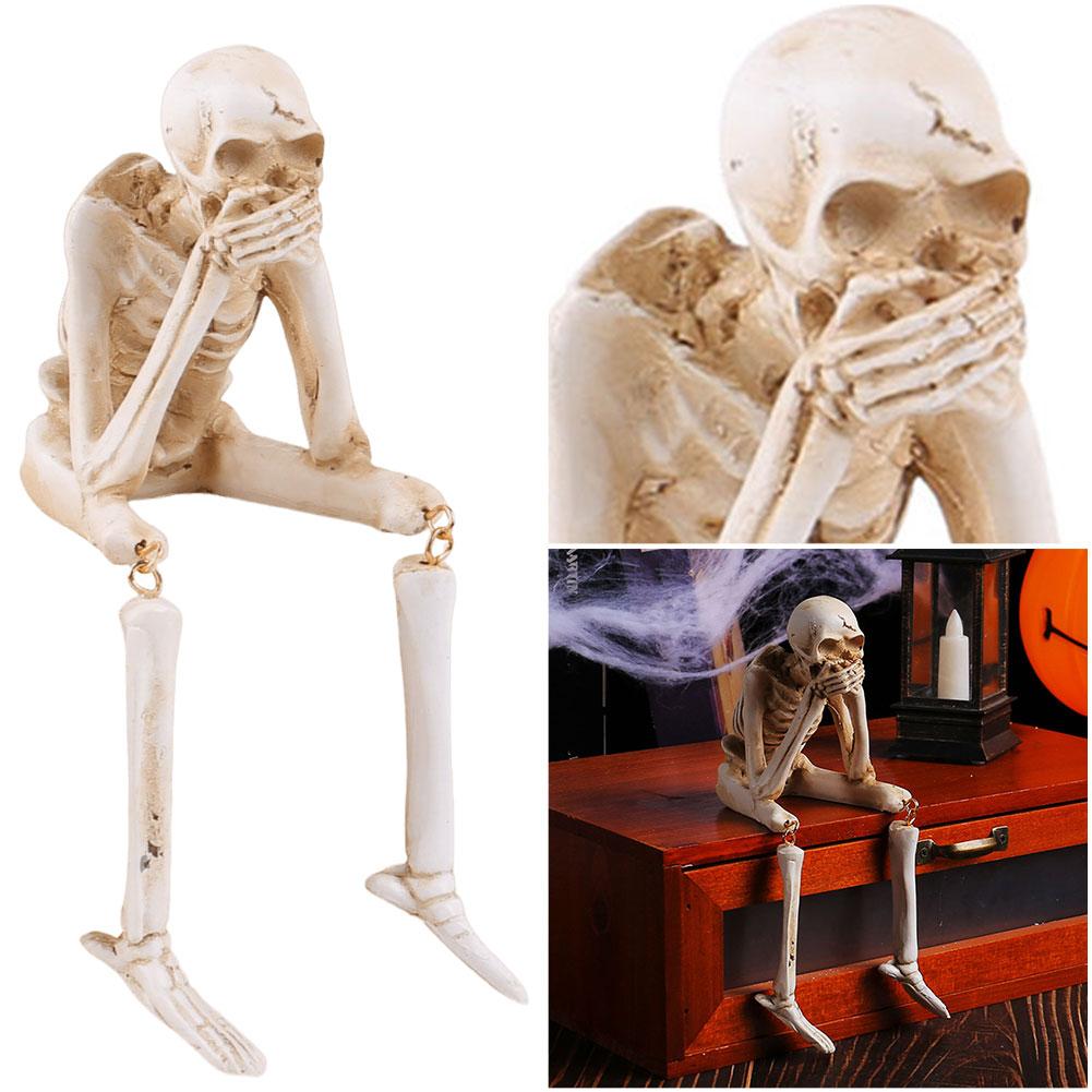 Skull Statues See Speak Hear No Evil Skeleton Figurine Crafts Ornaments Collectibles Statues for Skeleton Lovers Halloween Decor