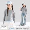 Mucmukn Girls' Anti-Static Thermal Faux Two-Piece Long-Sleeve T-Shirt