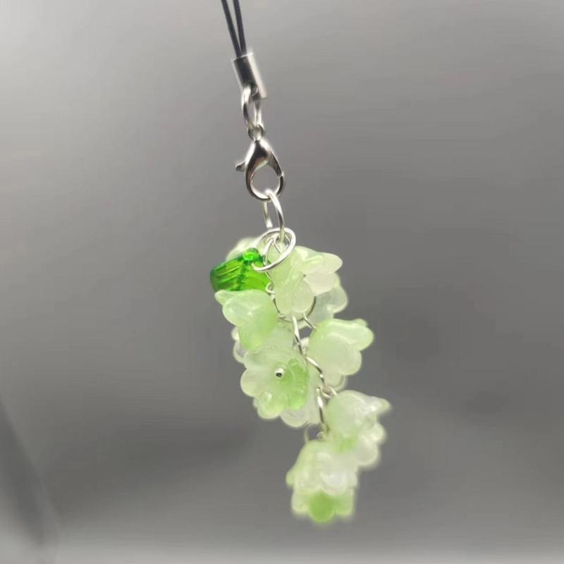 Handmade Convallaria Phone Chain Sweet and Delicate Pendant Phone Straps Lanyard Phone Hangings Decoration Key Chain