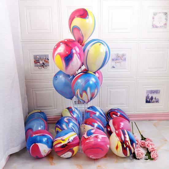 10Pcs/Set 10-inch Party Balloon Marble Agate Pattern Leakproof Anti-burst Thicker Strong Wedding Party Decor Latex Balloon Party Supplies