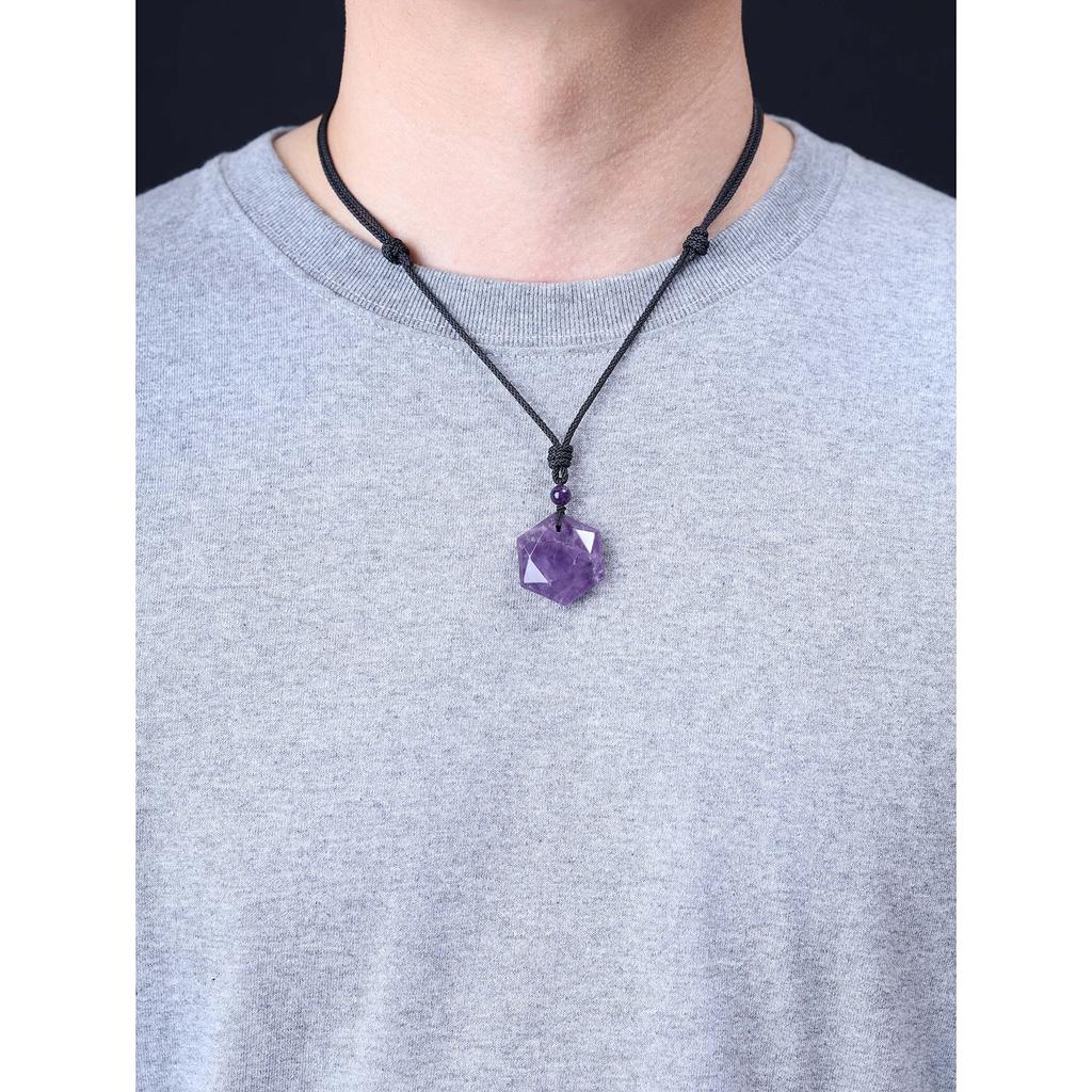 [COAI] Amethyst Hexagram Necklace (February Birthstone) - Unisex