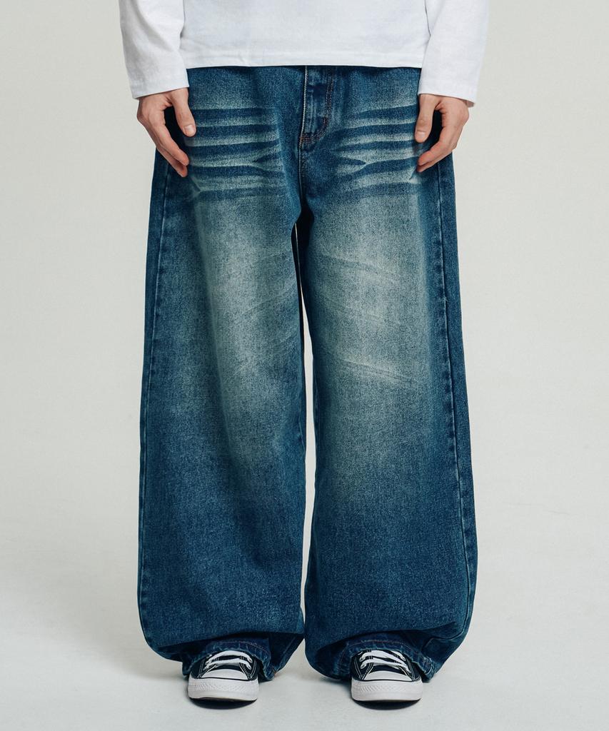 Pantalons Larges en Denim avec Impression sur le Dos VENHIT