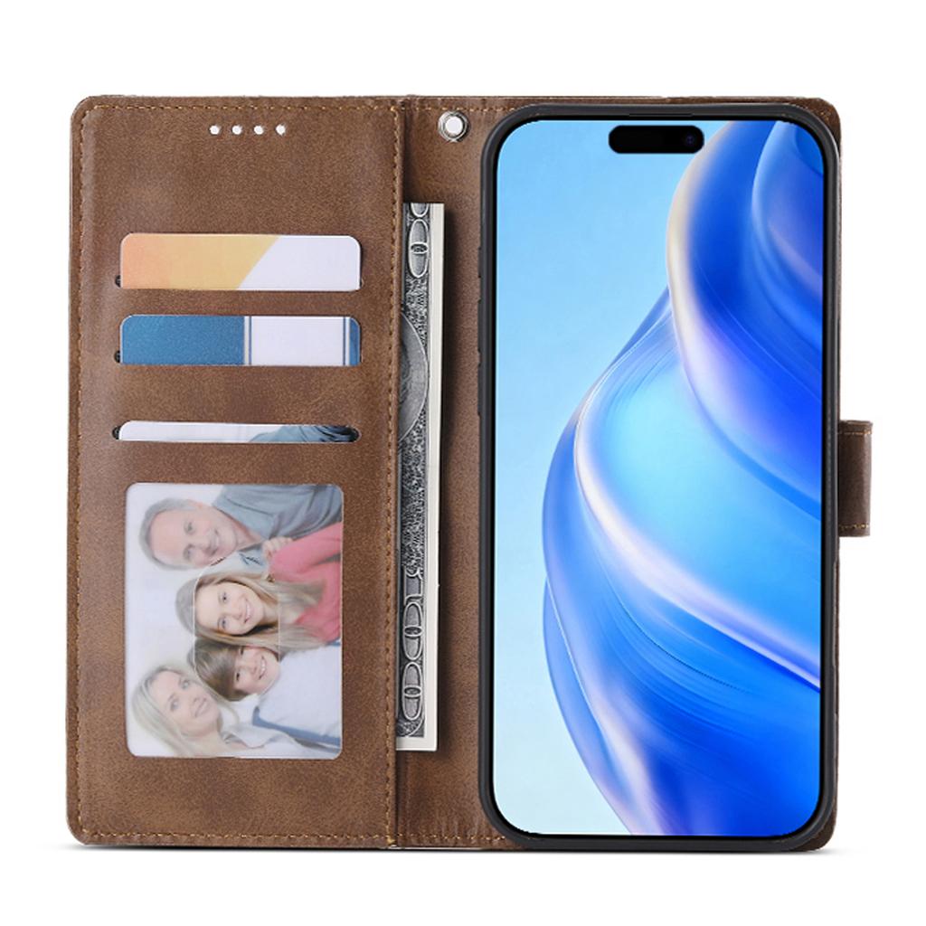 Business Leather Flip Case For iPhone 17 16 Pro Max Air 16E 15 14 13 12 11 Pro XS Max XR 8 7 Plus SE Cards Solt Wallet Cover