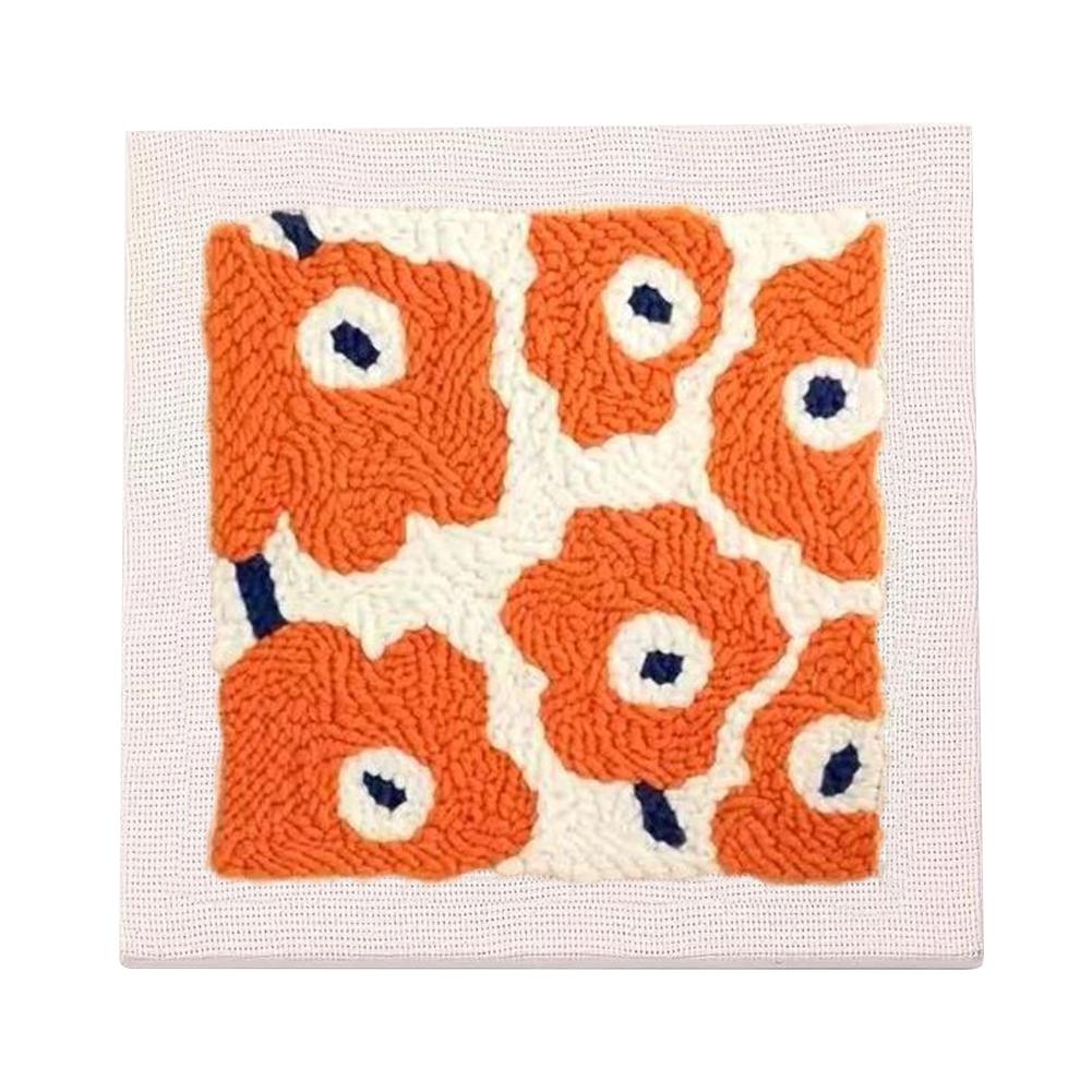 DIY Embroidery Kits For Beginner Craft Punch Needle Set Rug for Starter Kits with Stamped Flower Pattern Needle Felting Supplies