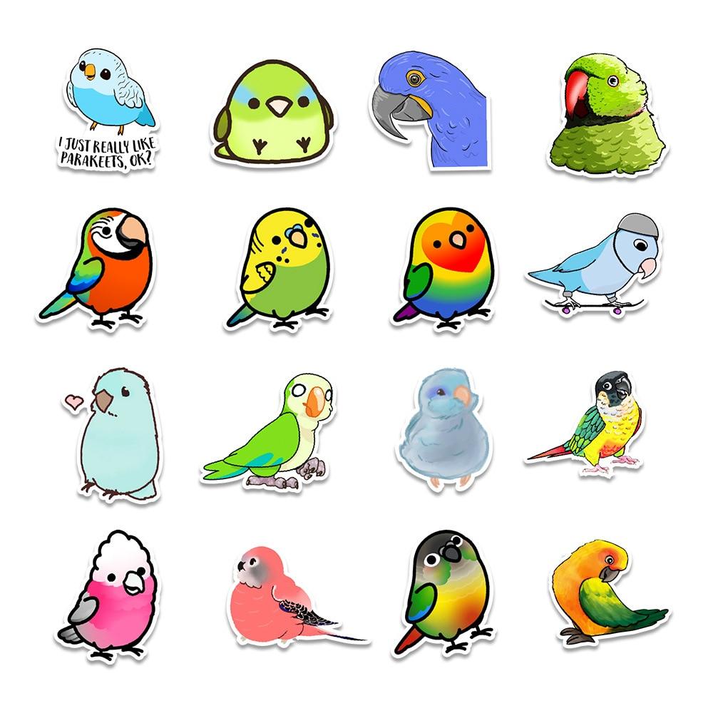50PCS Lindo Animal Pájaro Pegatinas Laptop Nevera Guitarra Bicicleta Equipaje Skateboard Teléfono Botella Graffiti Pegatina Calcomanía Niño Juguete