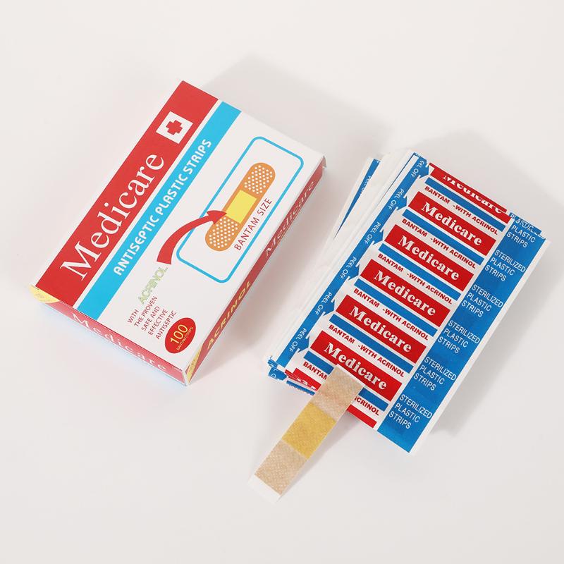100/200Pcs Waterproof Band-Aids Adhesive Bandages First Aid Medical Supplies Anti-Bacteria Breathable Wound Plaster
